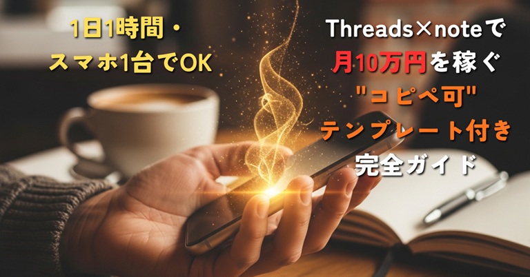 1日1時間・スマホ1台でOK｜Threads×noteで収益を目指す\